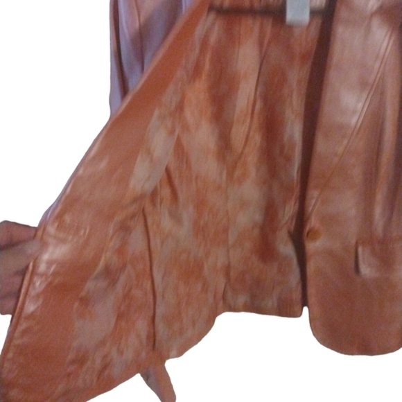 Leather Jacket Worthington Burnt Orange/Rose Gold Hue Legally Blonde Girl Boss S - Picture 3 of 9
